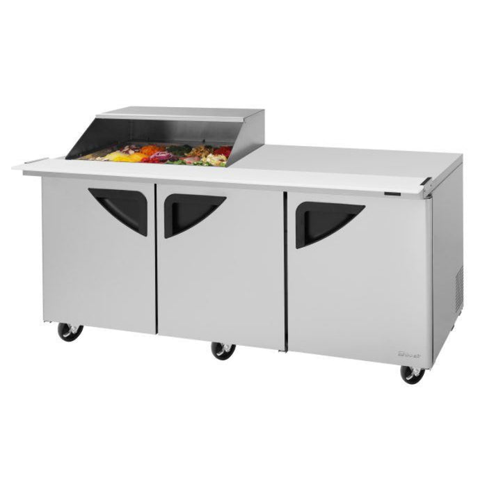 Turbo Air TST-72SD-15M-N-SL(-LW) Super Deluxe Sandwich/Salad Mega Prep + Work Station with Three Sections 23.0 cu. ft