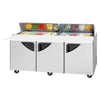 Turbo Air TST-72SD-18-N Rear Mount Super Deluxe Sandwich/Salad Unit with Three Sections 23.0 cu. ft