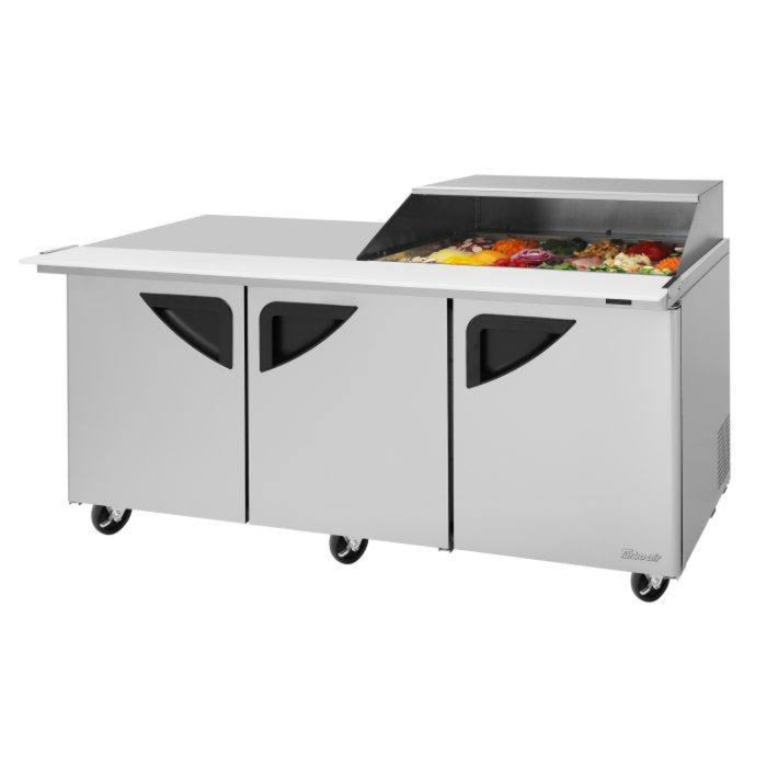 Turbo Air TST-72SD-18M-N-SL(-LW) Super Deluxe Sandwich/Salad Mega Prep + Work Station with Three Sections 23.0 cu. ft