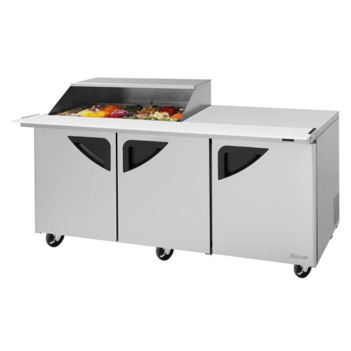 Turbo Air TST-72SD-18M-N-SL(-LW) Super Deluxe Sandwich/Salad Mega Prep + Work Station with Three Sections 23.0 cu. ft