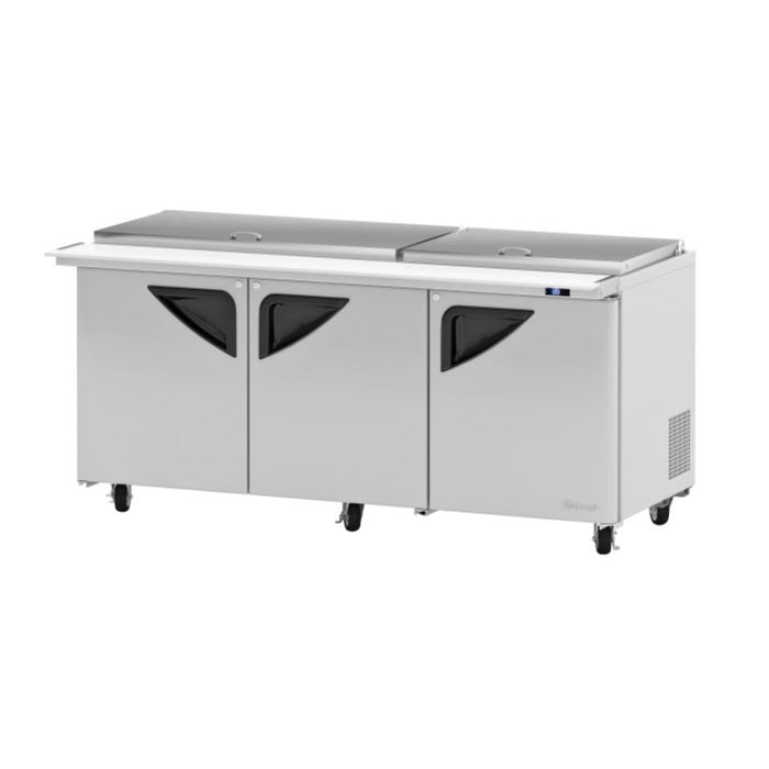 Turbo Air TST-72SD-30-N-FL Rear Mount Super Deluxe Sandwich/Salad Mega Top Unit with Three Sections 23.0 cu. ft