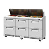 Turbo Air TST-72SD-D6-FB-N Front Breathing Super Deluxe Sandwich/Salad Unit with Three Sections 17.6 cu. ft
