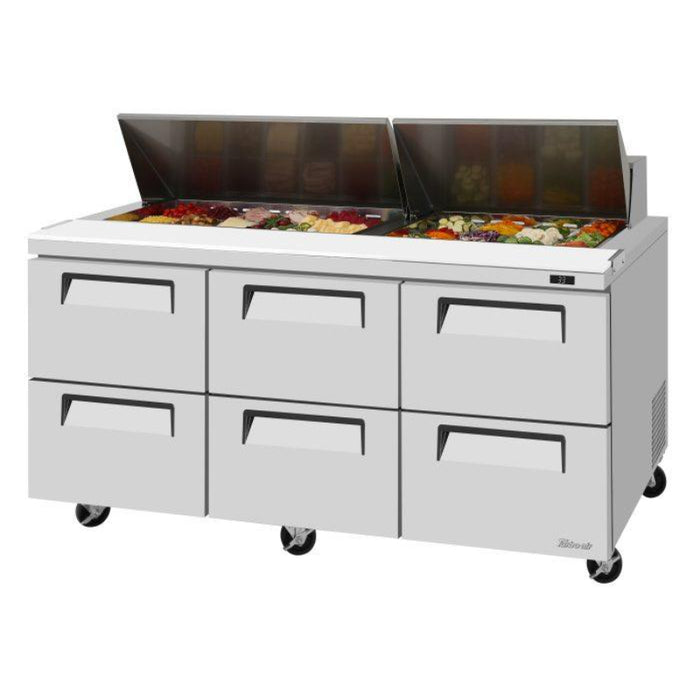 Turbo Air TST-72SD-D6-N Super Deluxe Sandwich/Salad Unit with Three Sections 23.0 cu. ft