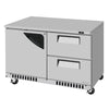 Turbo Air TUR-48SD-D2R(L)-FB-N Super Deluxe Series Undercounter Refrigerator Two Section, 11.1 cu. ft.