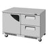 Turbo Air TUR-48SD-D2R(L)-FB-N Super Deluxe Series Undercounter Refrigerator Two Section, 11.1 cu. ft.