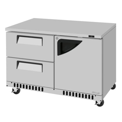 Turbo Air TUR-48SD-D2R(L)-FB-N Super Deluxe Series Undercounter Refrigerator Two Section, 11.1 cu. ft.