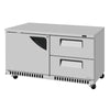 Turbo Air TUR-60SD-D2R(L)-FB-N Super Deluxe Series Undercounter Refrigerator Two Section, 14.8 cu. ft.