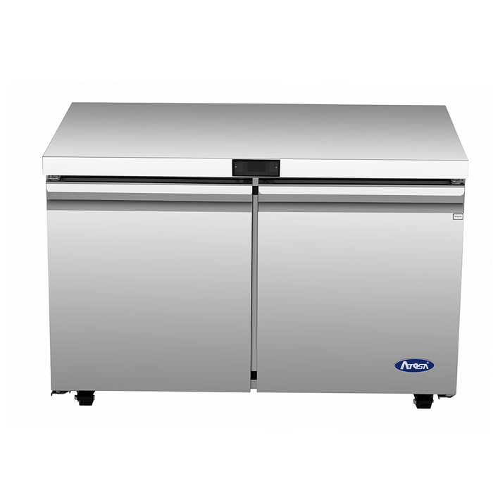 Commercial stainless steel undercounter freezer with R290 refrigerant