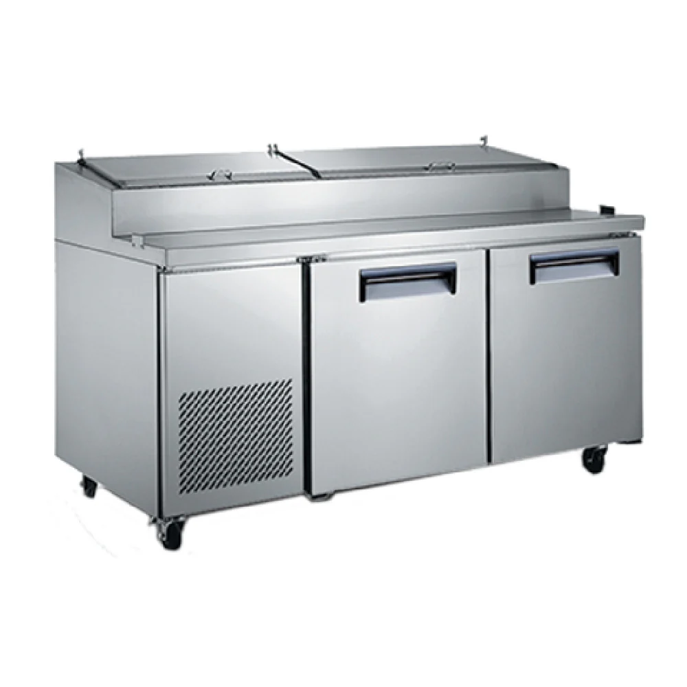 Admiral Craft U-STAR Refrigerated Pizza Prep Table with Cold Rail Stor ...