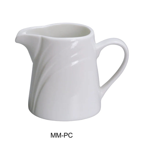 Yanco MM-PC Creamer, Embossed Pattern Bone, White Durable China 6 Oz, Pack of 48 (4 Dz)