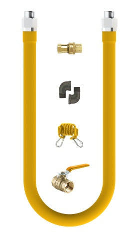 Krowne Silver Series 3/4" x 48" Silver Series Gas Connector Complete Kit