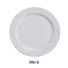 Yanco MM-8 9 1/8" Plate, Embossed Pattern Bone, White Durable China, Pack of 24 (2 Dz)