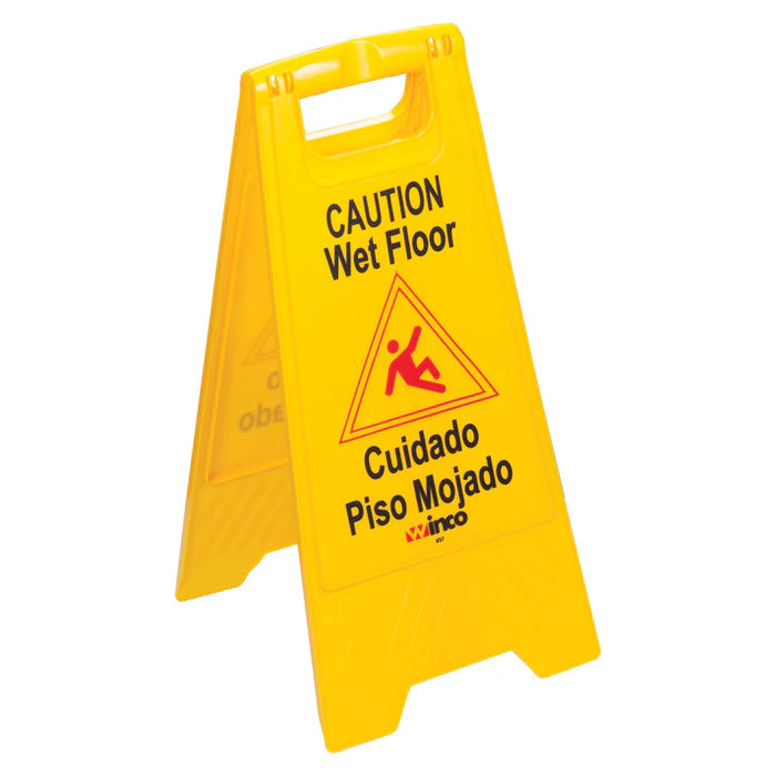 WCS-25 - Wet Floor Caution Sign, Fold-out, Yellow by Winco
