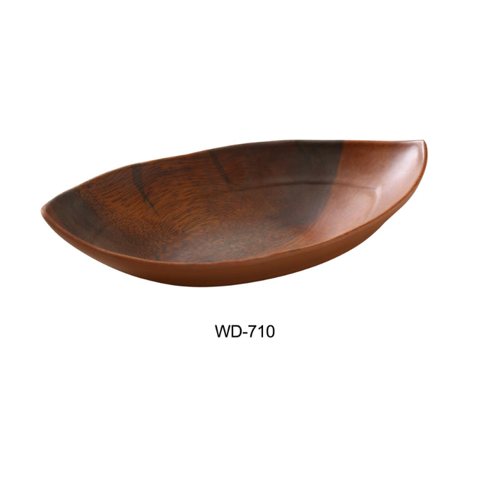 Yanco WD-710 Oval Plate, 18 OZ, Melamine, Wood Look Finish Pack of 24 (2 Dz)
