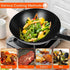 Carbon Steel Wok, Integrated Handle, Black Chinese Wok by Winco,  Available in different Sizes