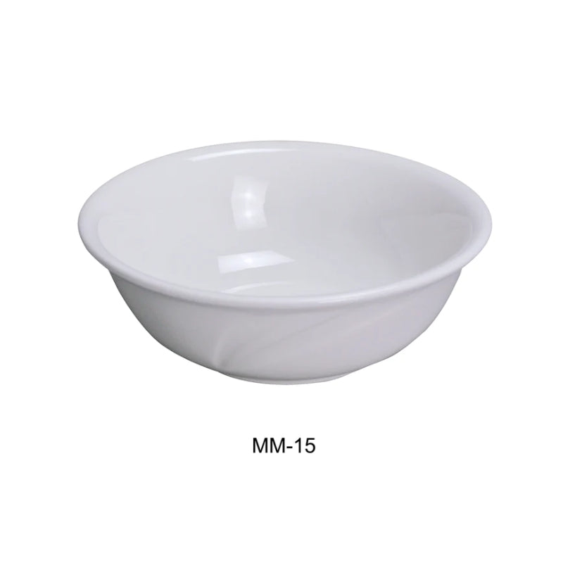 Yanco MM-15 6" Nappie, Embossed Pattern Bone, White Durable China 12 Oz, Pack of 36 (3 Dz)