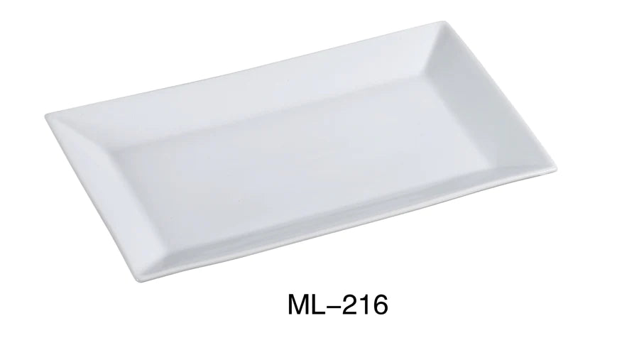 Yanco ML-216 Mainland Rectangular Plate, China, Super White, Pack of 6