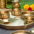 Durable Brass Thali Set with Stainless Steel Interior – 12" Diameter Matt Finish