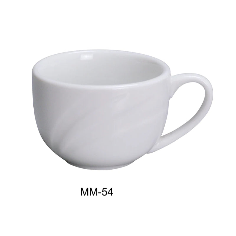 Yanco MM-54 2 3/4" Espresso Cup, Embossed Pattern Bone, White Durable China 3 Oz, Pack of 36 (3 Dz)