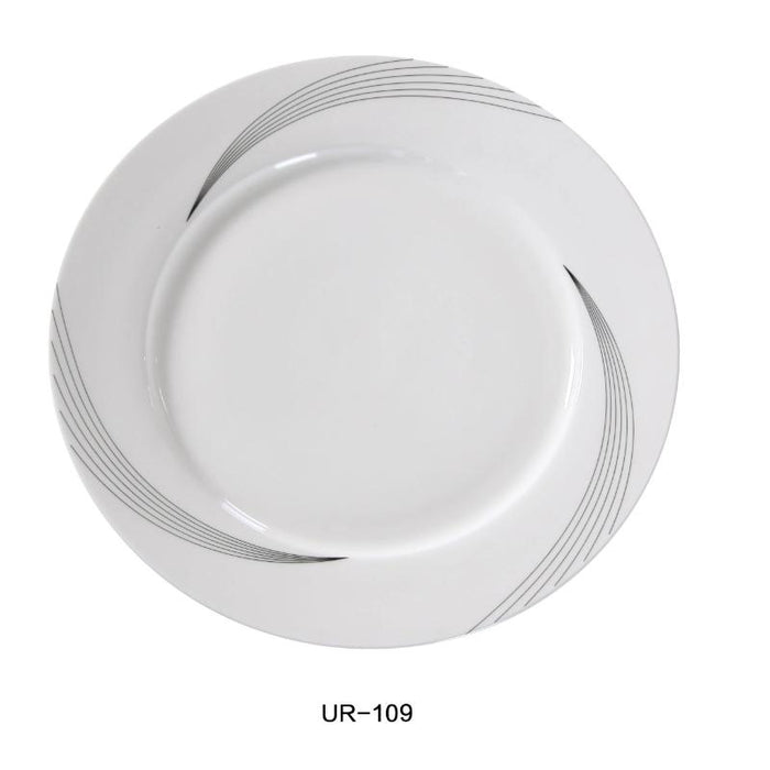Yanco UR-109 Dinner Plate, 9″ Diameter, Porcelain, Bone White (2Dz)