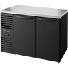 True TBR48-RISZ1-L-B-SS-1 Reach-In Single Zone Refrigerator with Left Side Refrigeration System. Black Exterior and Solid Swing Doors