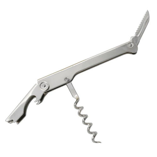 Winco CO-511 Waiter's Stainless Steel Corkscrew Made In Italy with Ergonomic Handle