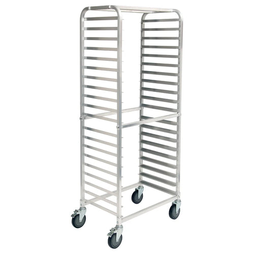 Winco ALRS-20BK 20-Tier Side-Load Sheet Pan Rack with Brakes