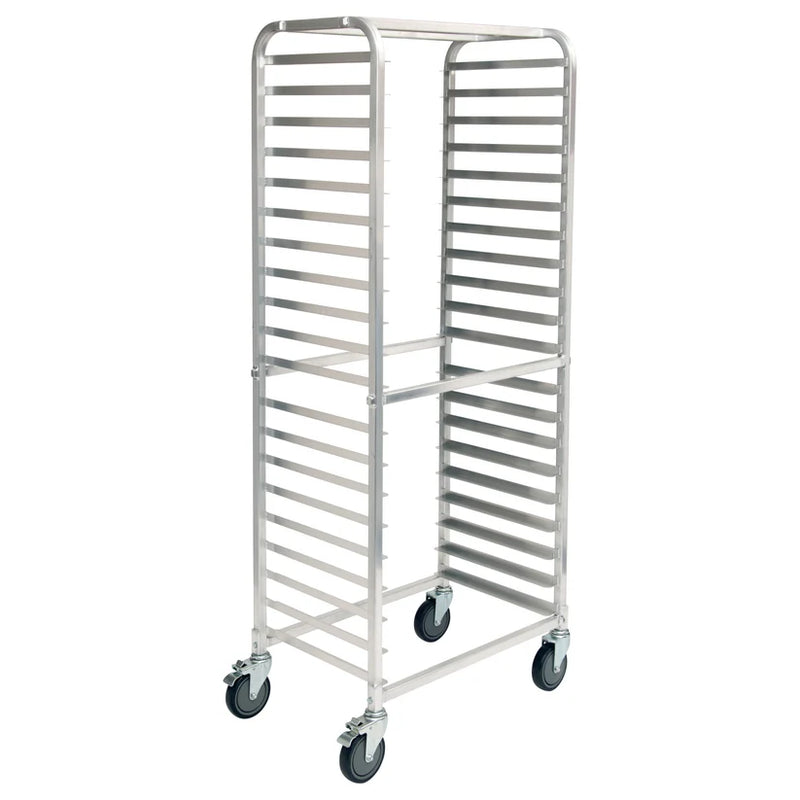 Winco ALRS-20BK 20-Tier Side-Load Sheet Pan Rack with Brakes