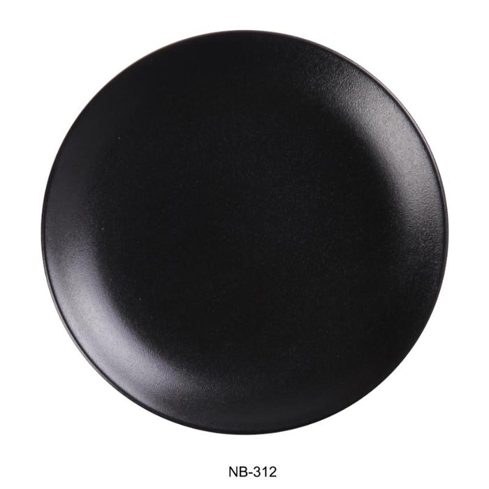 Yanco NB-312 Noble Black China Coupe Shape Round Plate (1Dz)