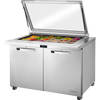 True TSSU-48-18M-B-FGLID-HC~SPEC3 Mega-Top Solid Door Sandwich/Salad Unit with Flat Glass Lid and Hydrocarbon Refrigerant~Spec Package 3