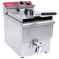 Adcraft DF-12L 13 lb Countertop Electric Fryer with Drain - 208/240V