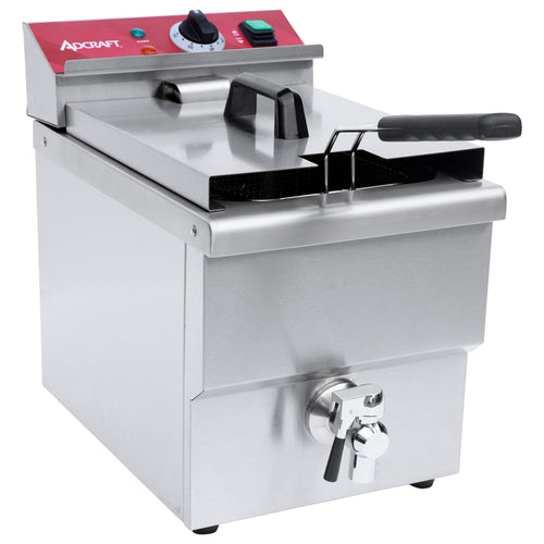 Adcraft DF-12L countertop electric fryer with drain faucet