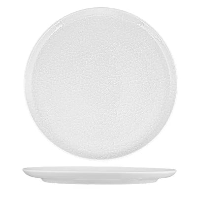Ariane Crackle Round Porcelain Coupe Flat Edge Plate ( Case Of 12 )