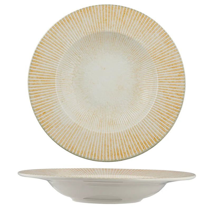 Ariane Paros Sand 9" Prime Round Porcelain Deep Plate ( Case Of 12 )