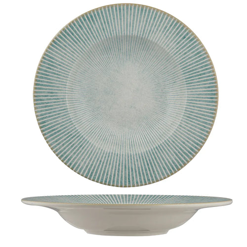 Ariane Paros Aqua 10 1/4" Prime Round Porcelain Deep Plate ( Case Of 6 )