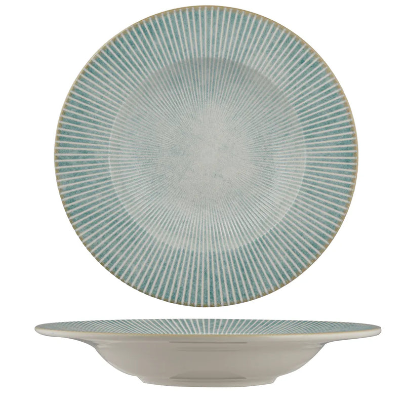 Ariane Paros Aqua 9" Prime Round Porcelain Deep Plate ( Case Of 12 )