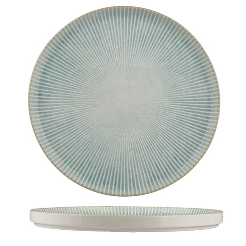 Ariane Paros Aqua Round Porcelain Short Rim Stackable Plate ( Case Of 4 )