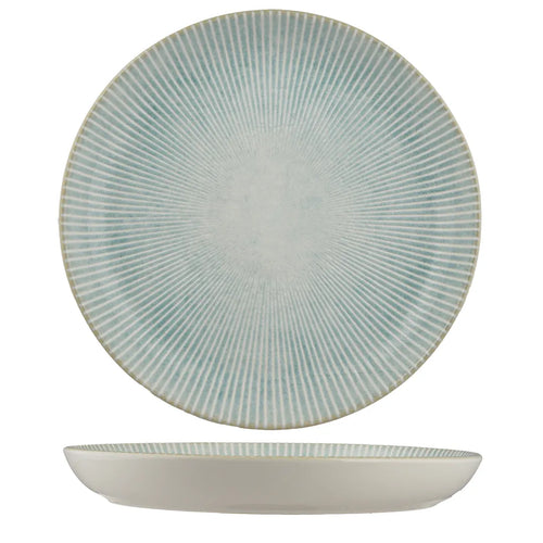 Ariane Paros Aqua Round Porcelain Titanium Plate Flat ( Case Of 6 )