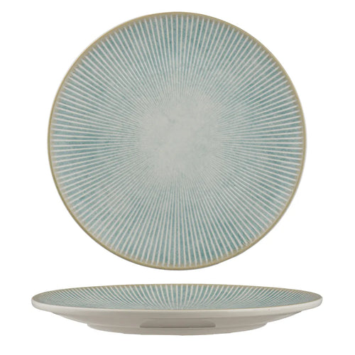 Ariane Paros Aqua Round Porcelain Vital Coupe Rimless Plate ( Case Of 6 )
