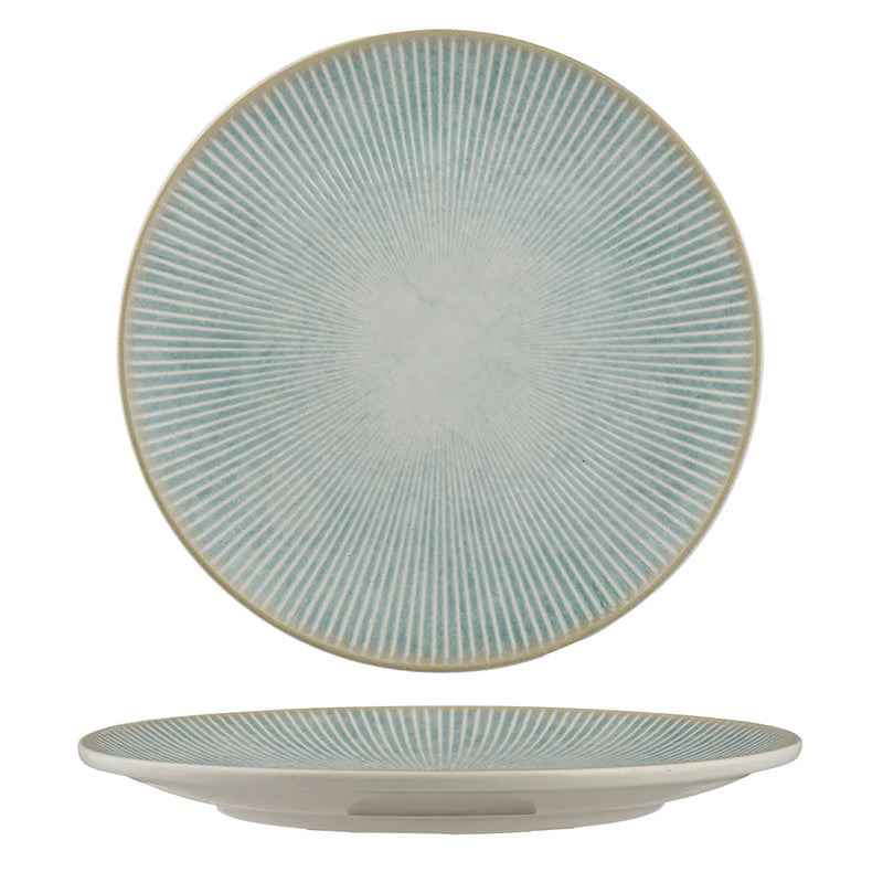 Ariane Paros Aqua Round Porcelain Vital Coupe Rimless Plate ( Case Of 6 )