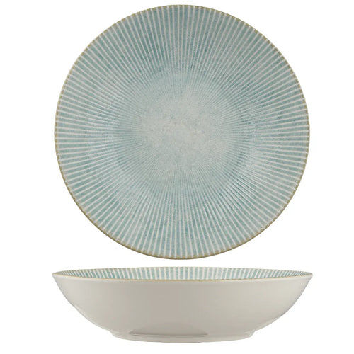 Ariane Paros Aqua 10 1/4" Round Porcelain Cous Cous Deep Plate ( Case Of 6 )