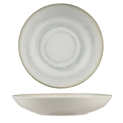 Ariane Paros Shell Aqua Round Porcelain Deep Coupe Plate ( Case Of 6 )