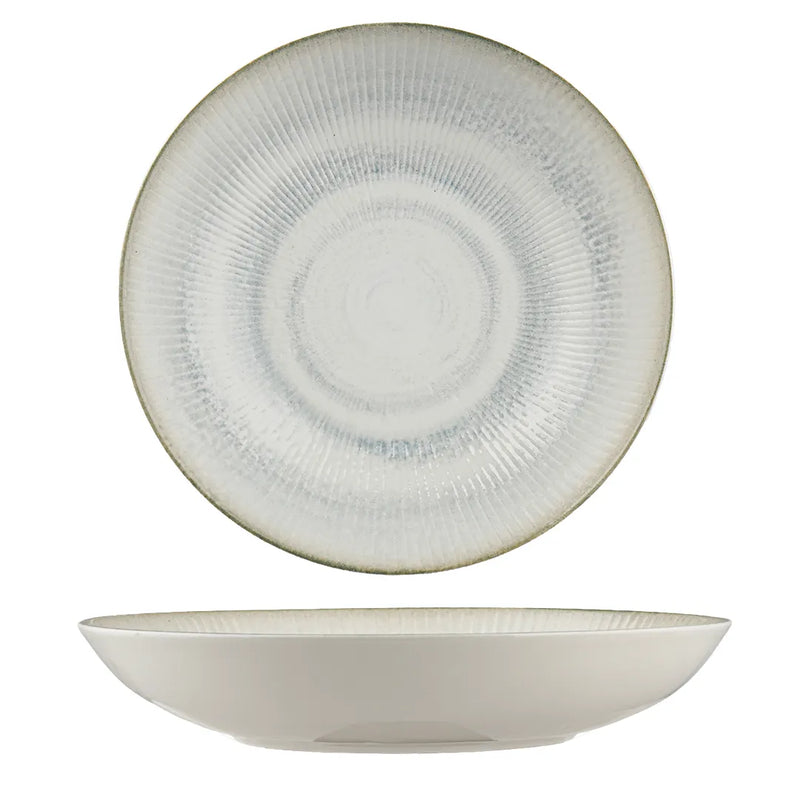 Ariane Paros Shell Aqua Round Porcelain Deep Coupe Plate ( Case Of 6 )