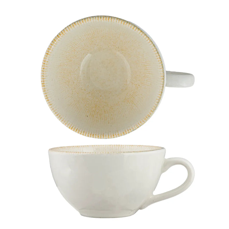 Ariane Paros Sand 5 2/5 Oz Round Non Stackable Porcelain Luxury Cup ( Case Of 12 )