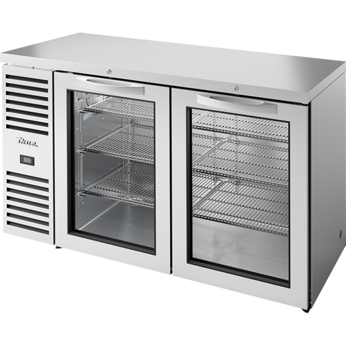 True TBR60-RISZ1-L-S-GG-1 Reach-In Single Zone Refrigerator with Left Side Refrigeration System. Stainless Exterior and Glass Swing Doors