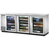 True TBB-4G-S-HC-LD Glass Swing Door Stainless Steel Back Bar Cooler with LED Lighting & Hydrocarbon Refrigerant