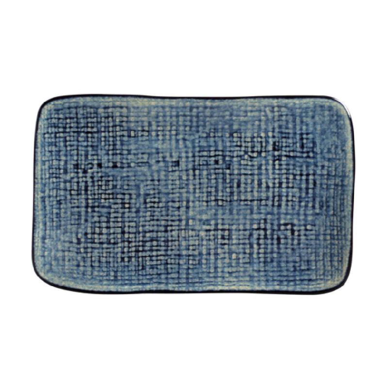 Porto Brasil Juta Rectangular Platter Stoneware Denim ( Case of 12)