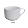 Yanco MM-1-S 3 1/2" Stackable Cup, Embossed Pattern Bone, White Durable China 7.5 Oz, Pack of 36 (3 Dz)