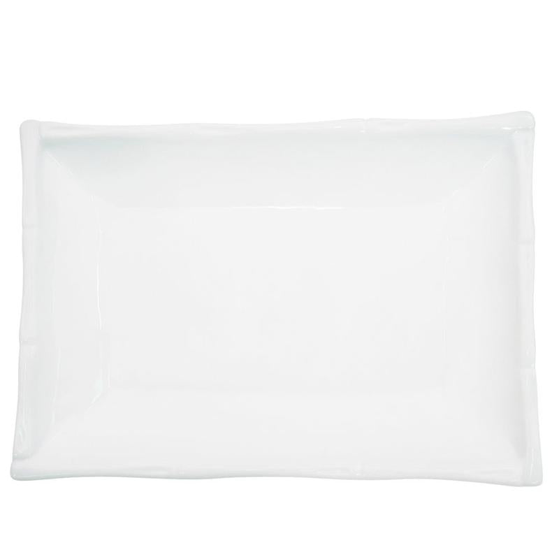 CAC Chinaware Bamboo Rect. Platter 13 3/4"