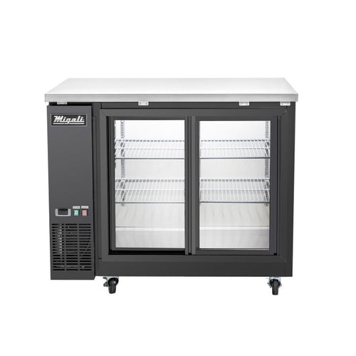 Migali C-BB48SG-HC 48" Sliding Glass Door Back Bar Refrigerator – 13 Cu. Ft.